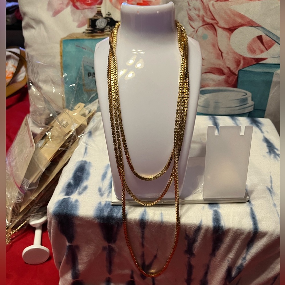 NWT My Style Box Link Gold Toned Necklace 68” - Picture 3 of 8
